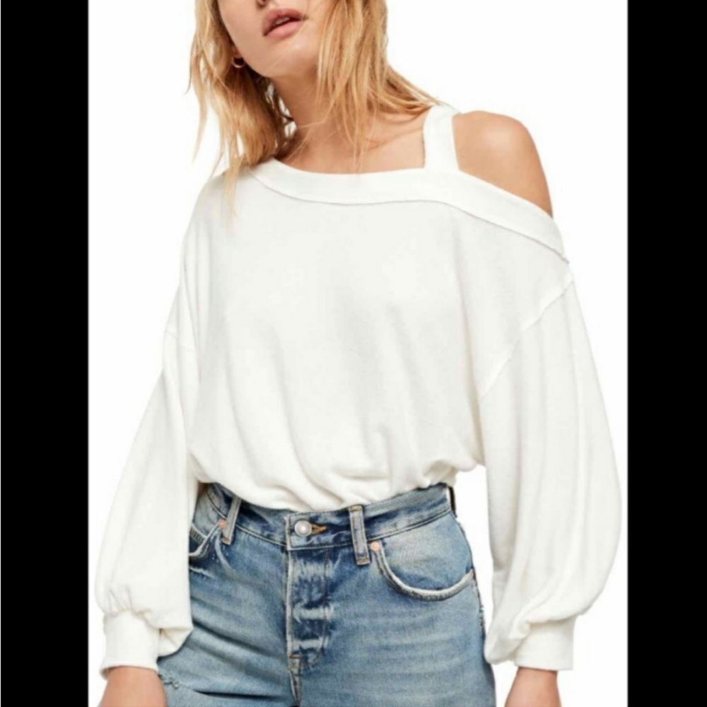 Free People Flaunt It Pullover Ivory - Picture 2 of 5